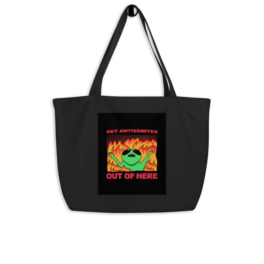 Get Alien Out | Antisemitism | Large Organic Tote Bag Jouparty