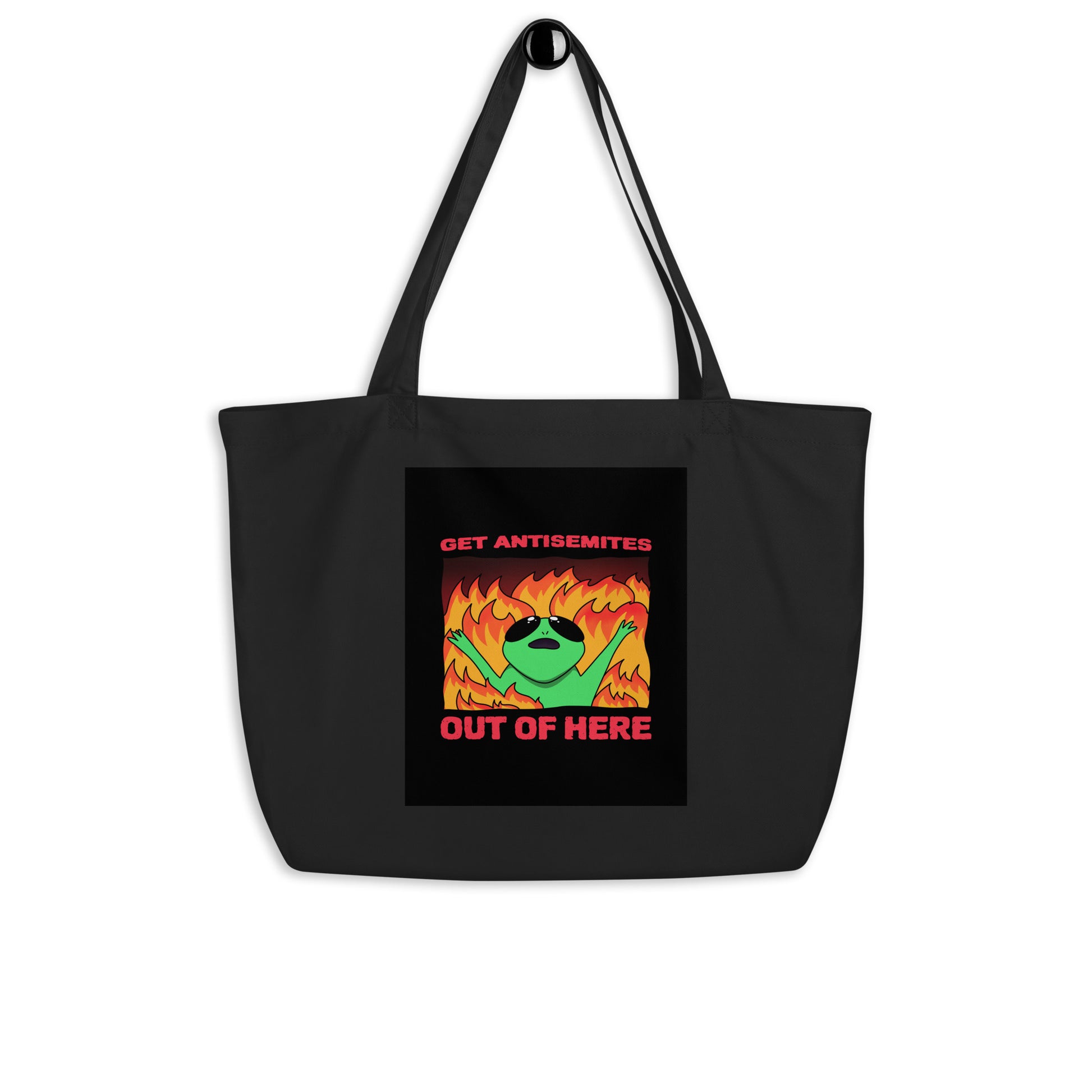 Get Alien Out | Antisemitism | Large Organic Tote Bag Jouparty