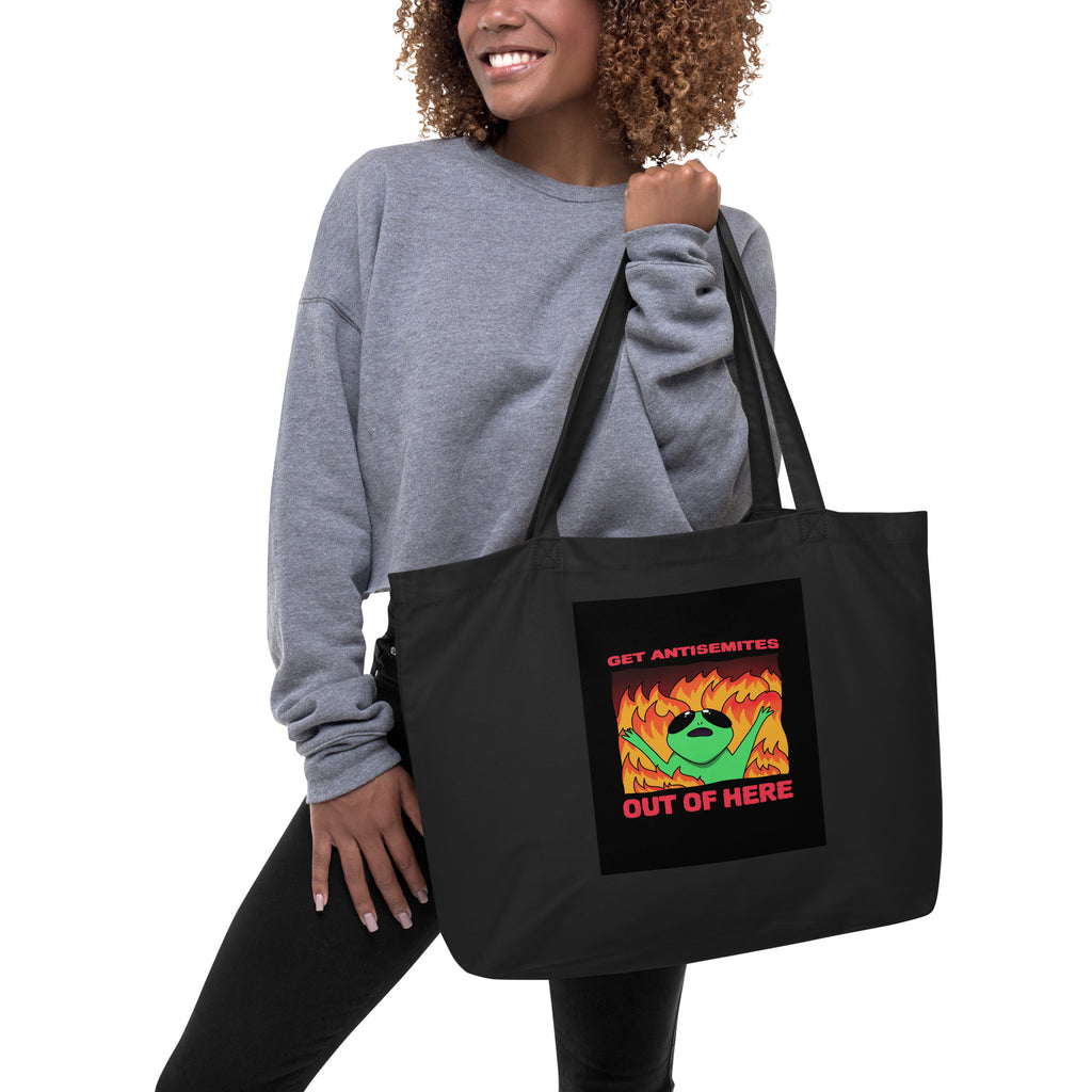 Get Alien Out | Antisemitism | Large Organic Tote Bag Jouparty