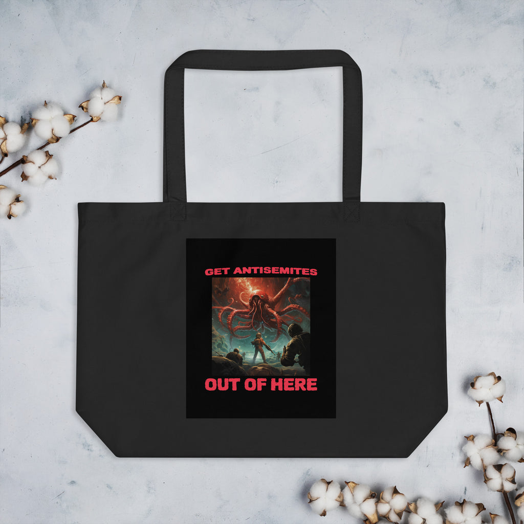 Get Alien Out | Antisemitism | Large Organic Tote Bag Jouparty