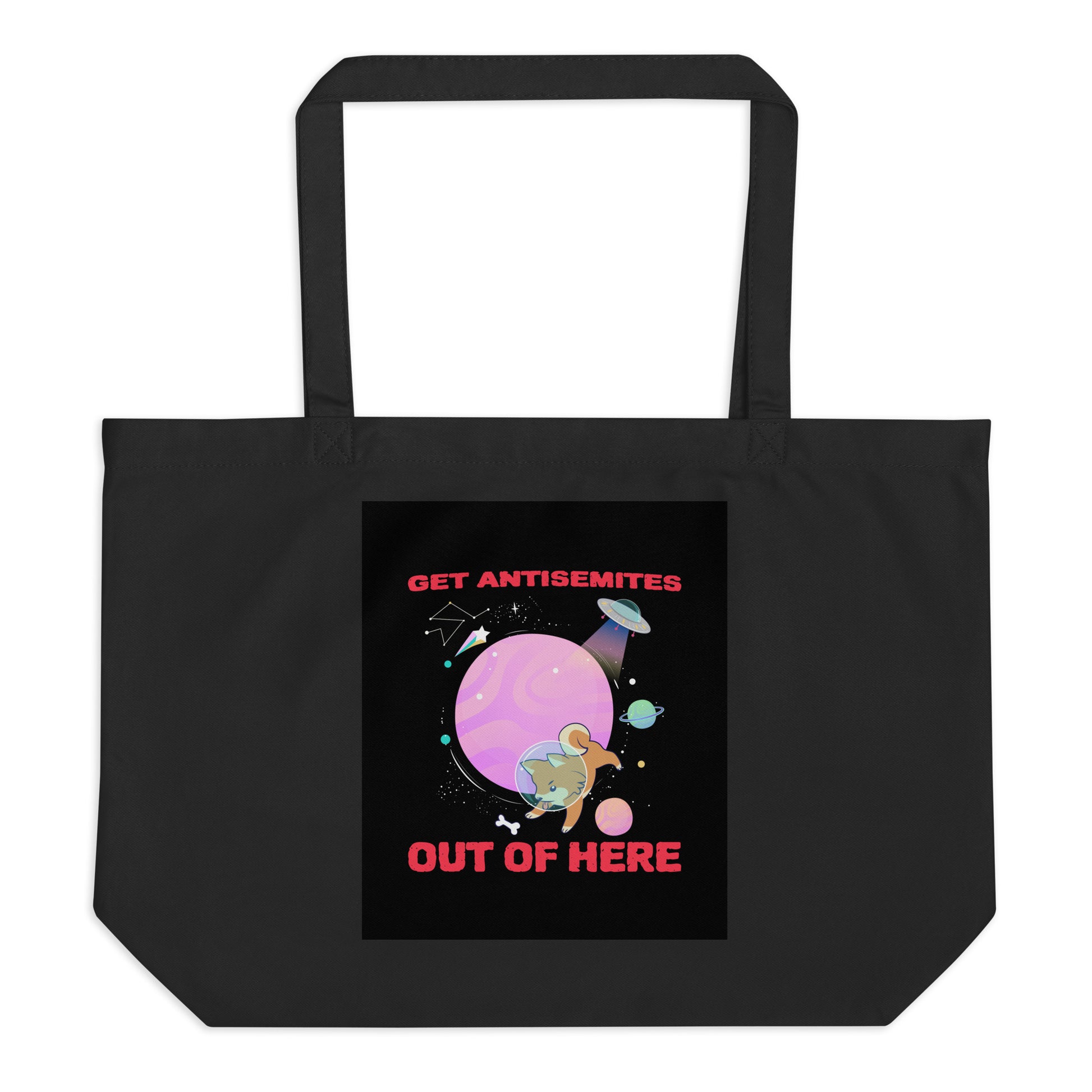 Get Alien Out | Antisemitism | Large Organic Tote Bag Jouparty