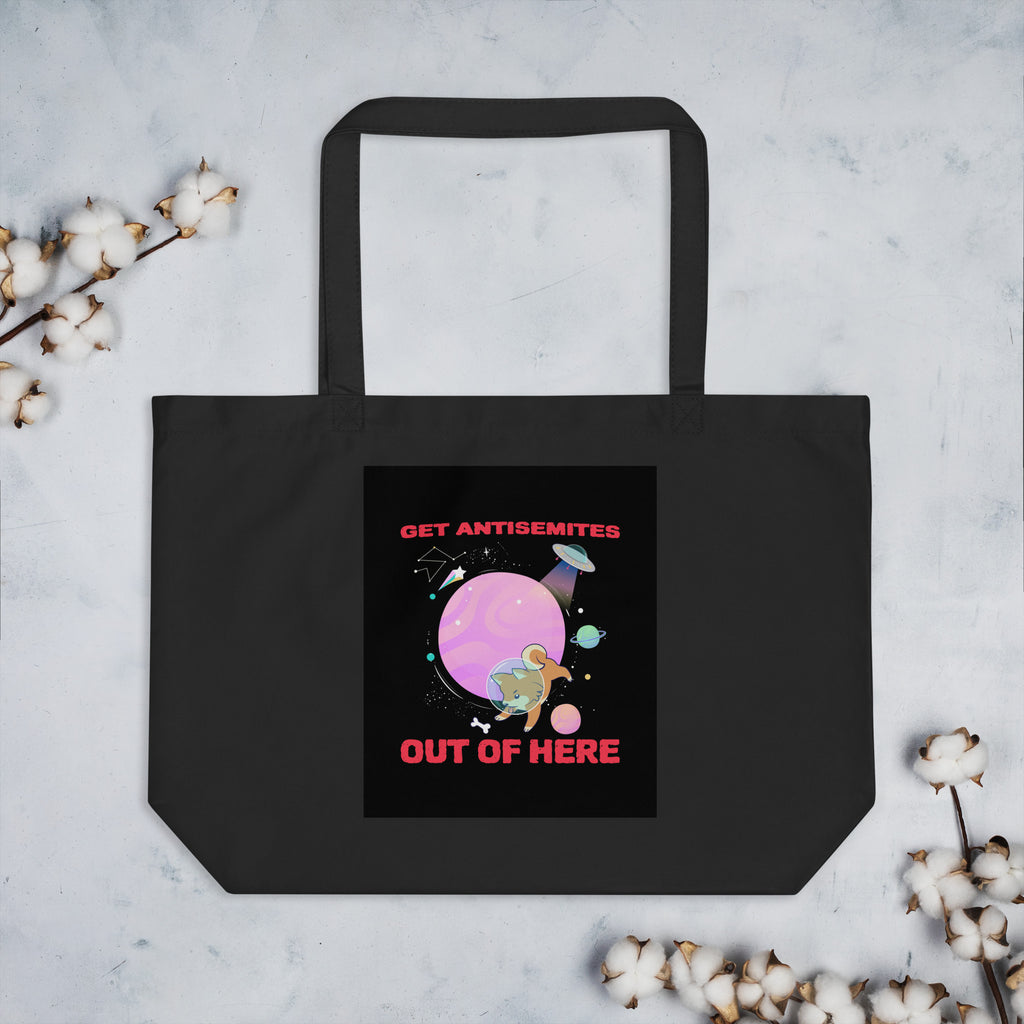 Get Alien Out | Antisemitism | Large Organic Tote Bag Jouparty