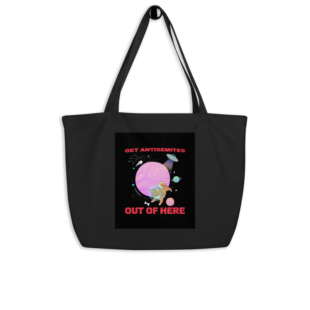 Get Alien Out | Antisemitism | Large Organic Tote Bag Jouparty