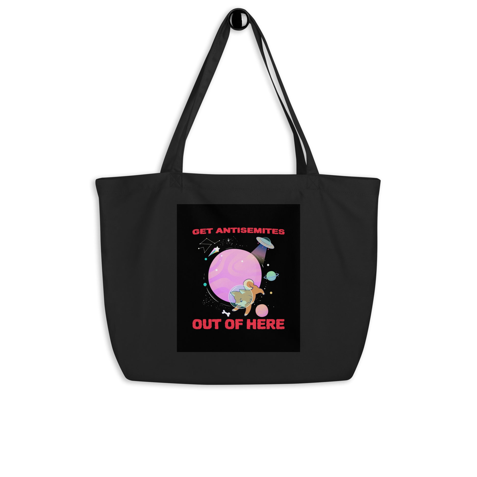 Get Alien Out | Antisemitism | Large Organic Tote Bag Jouparty