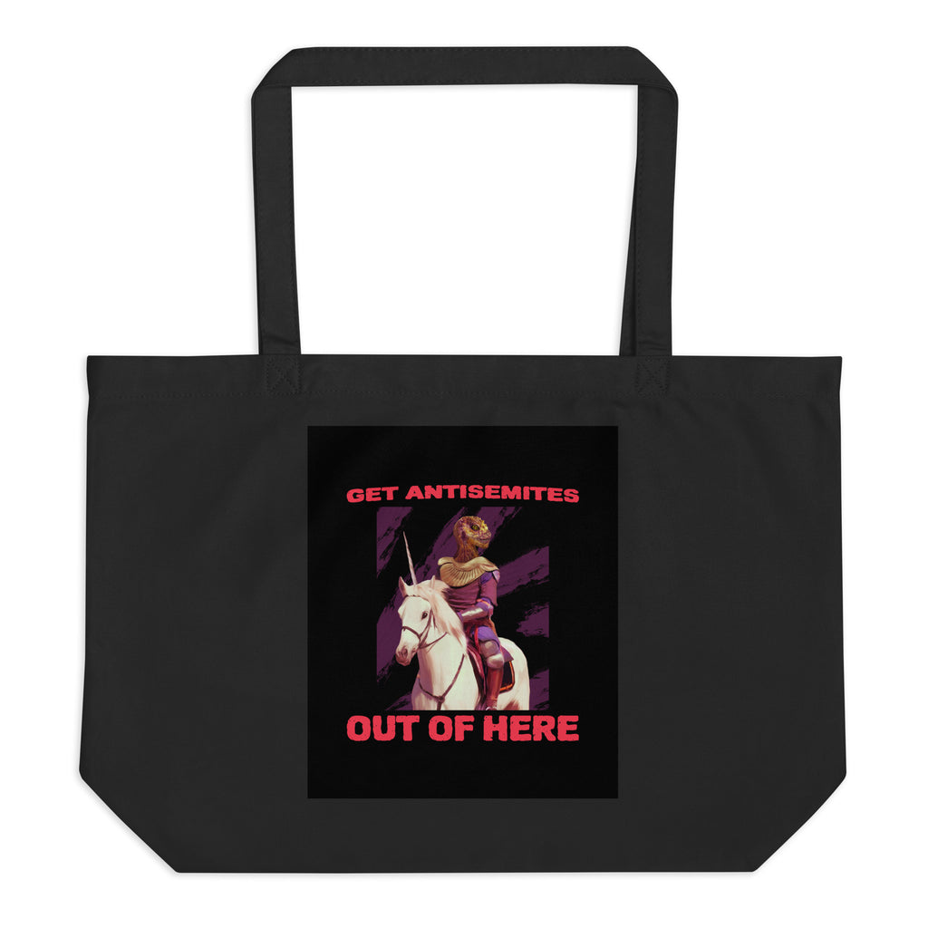Get Alien Out | Antisemitism | Large Organic Tote Bag Jouparty