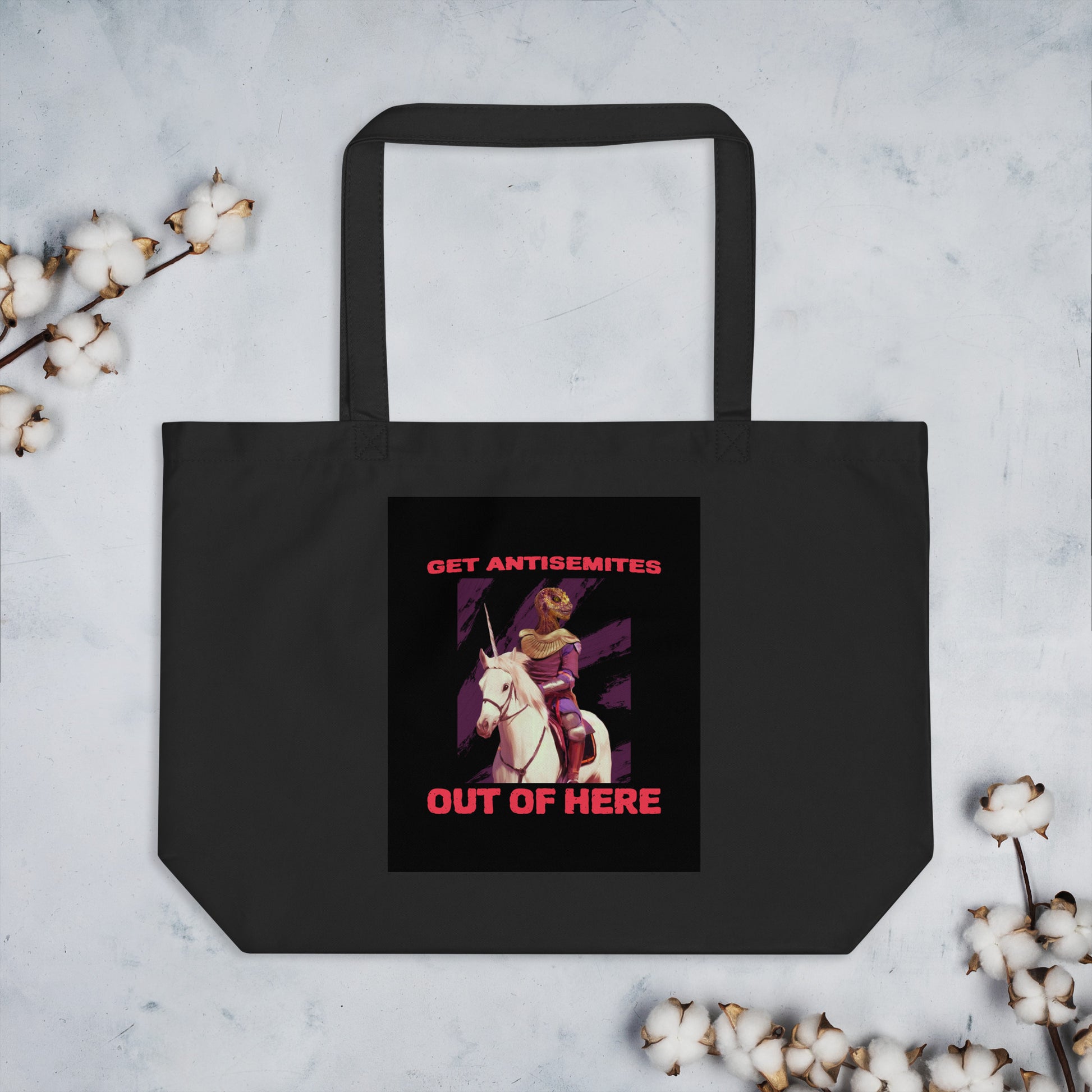 Get Alien Out | Antisemitism | Large Organic Tote Bag Jouparty