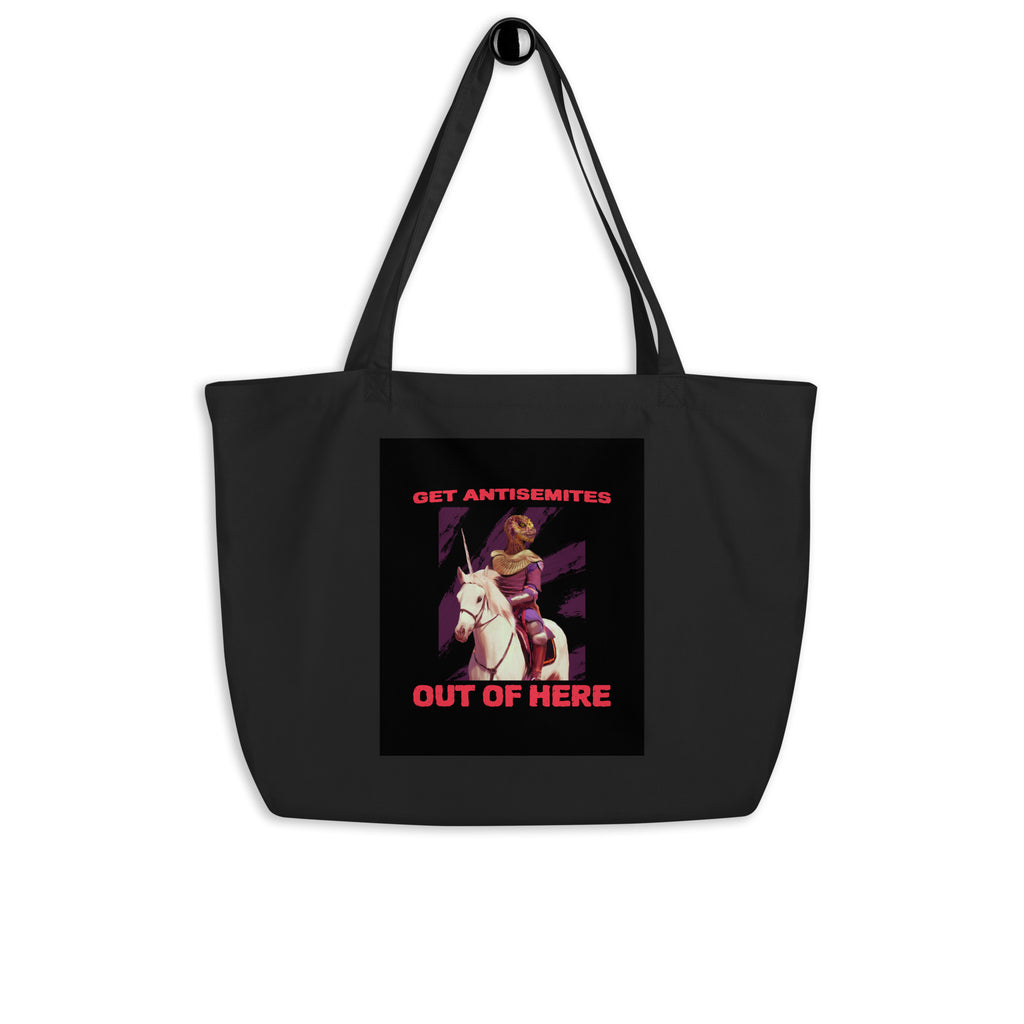 Get Alien Out | Antisemitism | Large Organic Tote Bag Jouparty