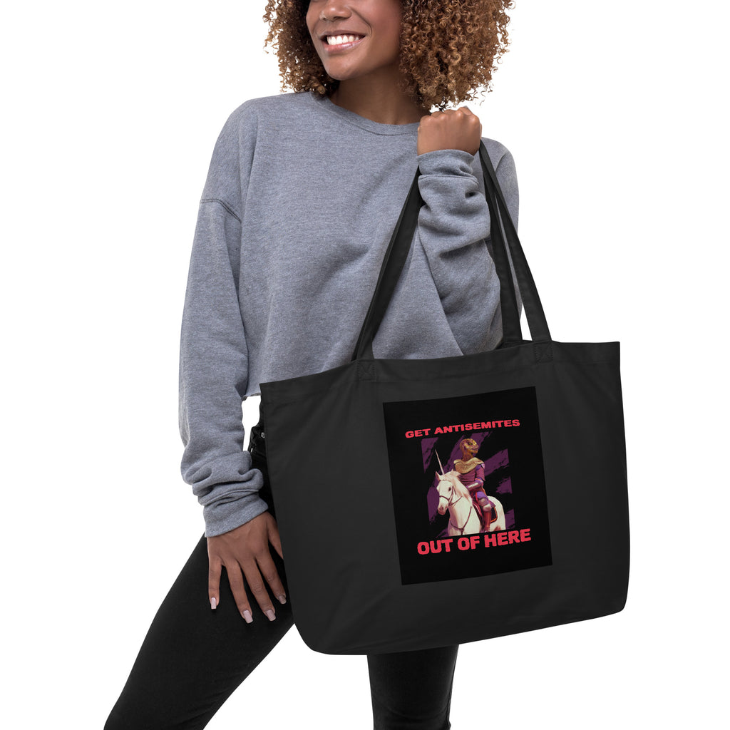Get Alien Out | Antisemitism | Large Organic Tote Bag Jouparty