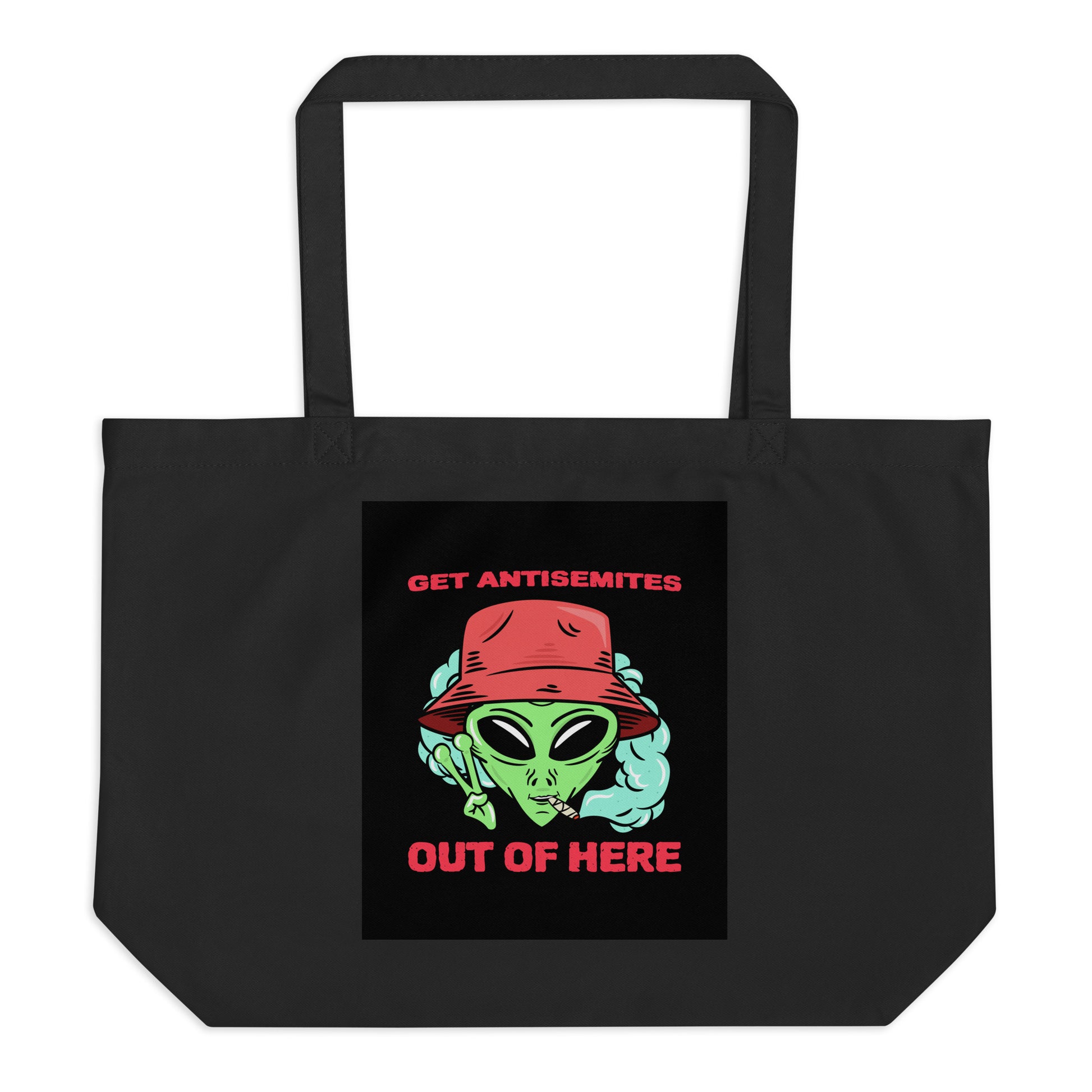 Get Alien Out | Antisemitism | Large Organic Tote Bag Jouparty