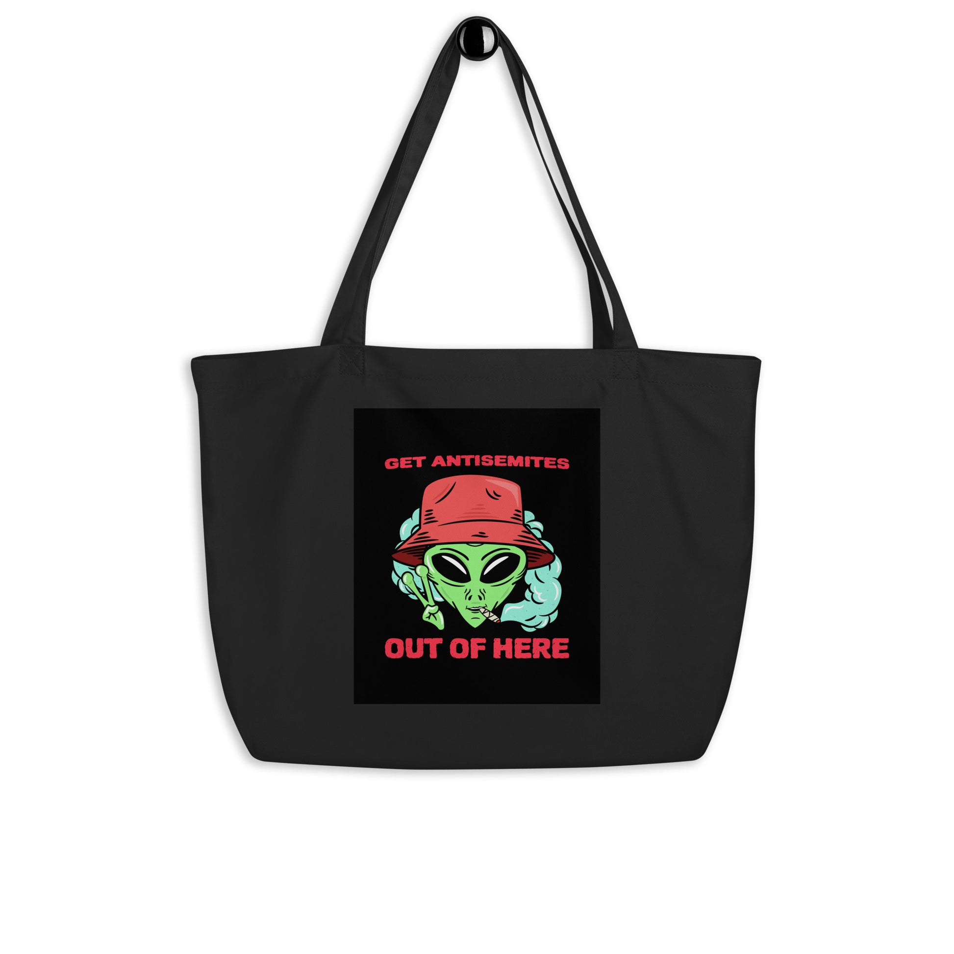 Get Alien Out | Antisemitism | Large Organic Tote Bag Jouparty