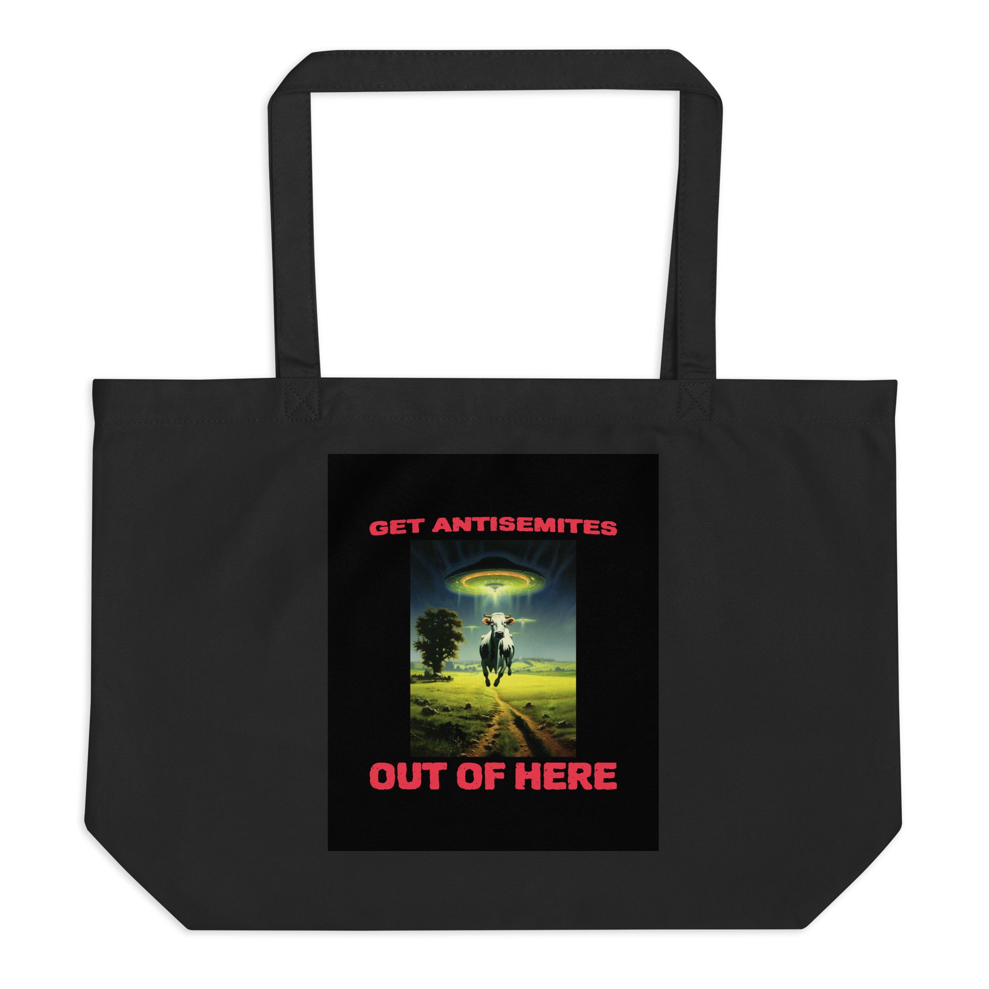 Get Alien Out | Antisemitism | Large Organic Tote Bag Jouparty