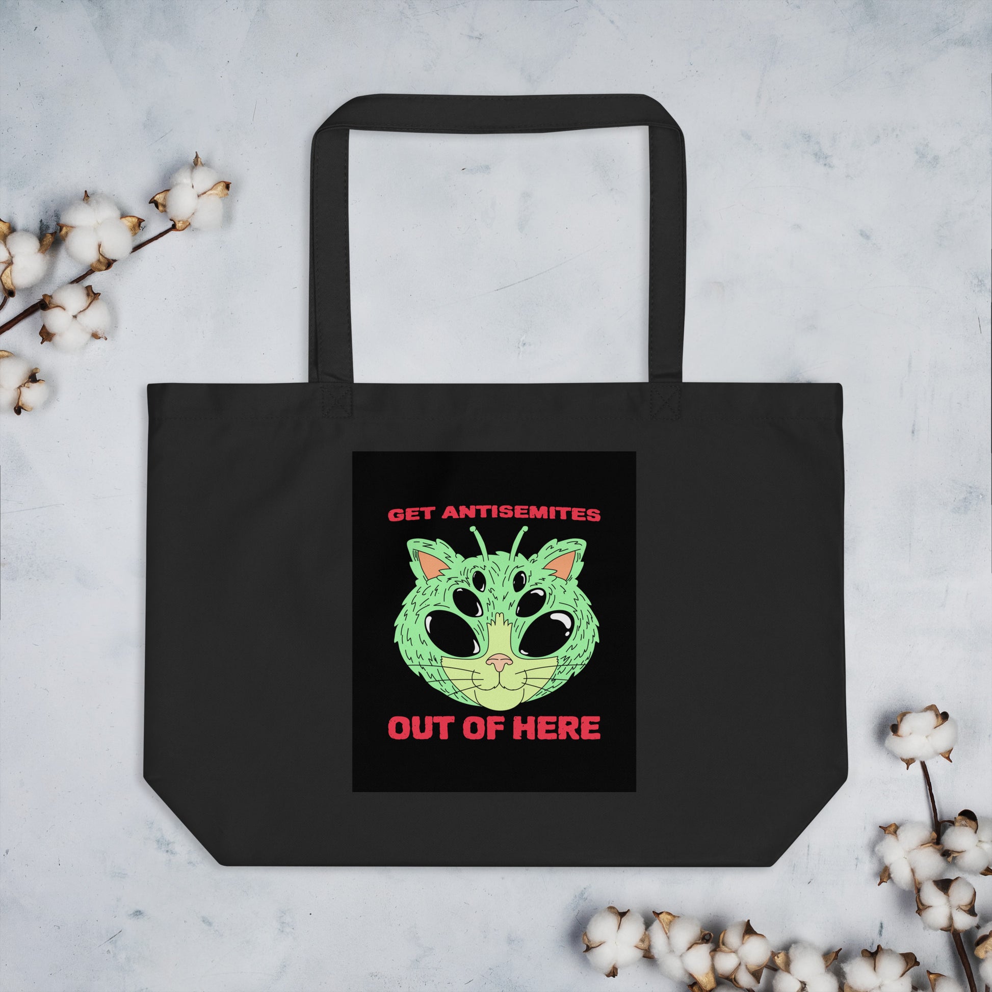 Get Alien Out | Antisemitism | Large Organic Tote Bag