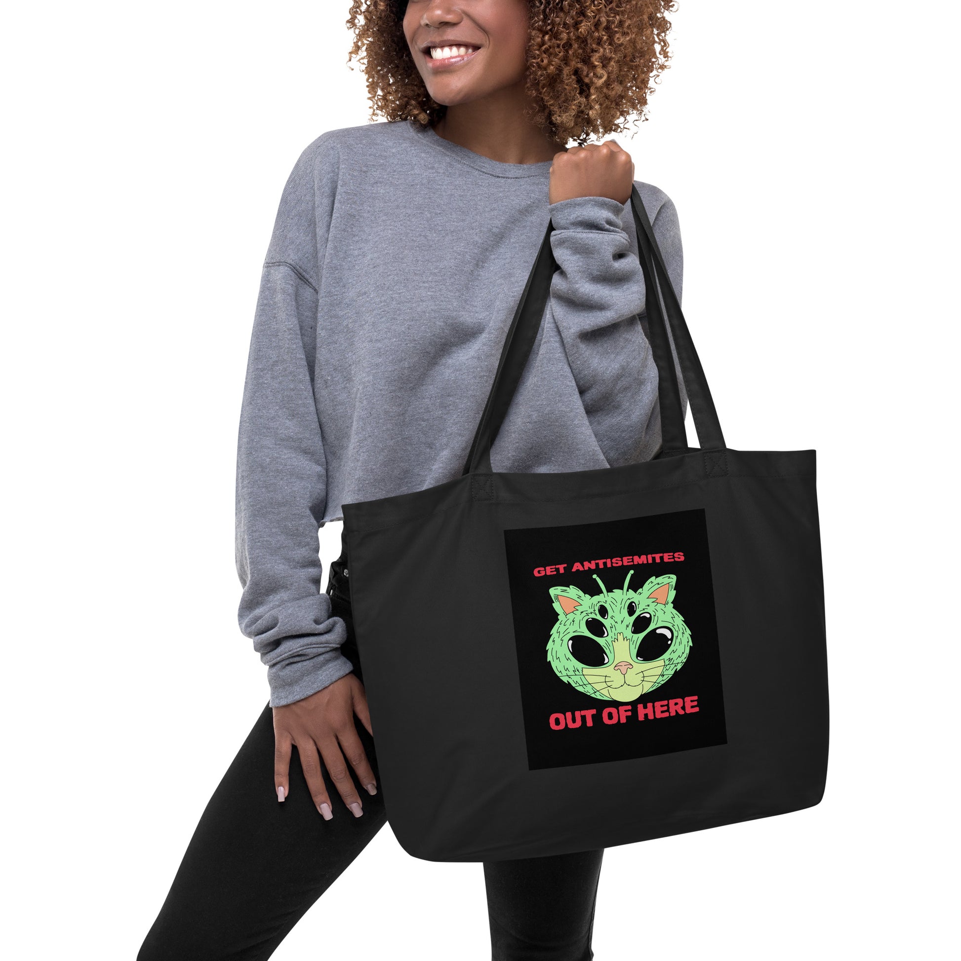 Get Alien Out | Antisemitism | Large Organic Tote Bag