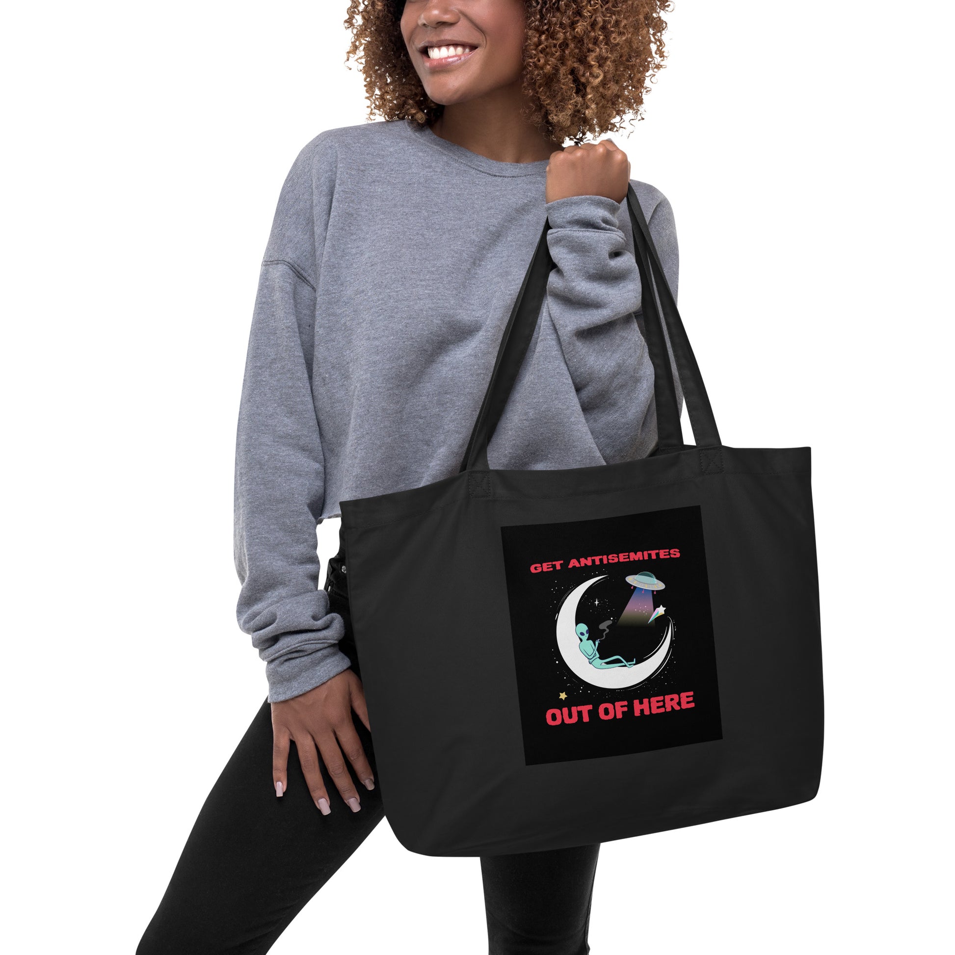 Get Alien Out | Antisemitism | Large Organic Tote Bag