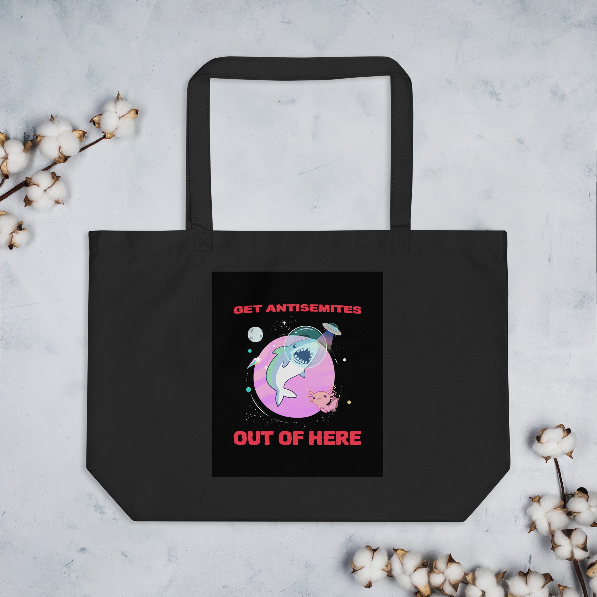 Get Alien Out | Antisemitism | Large Organic Tote Bag