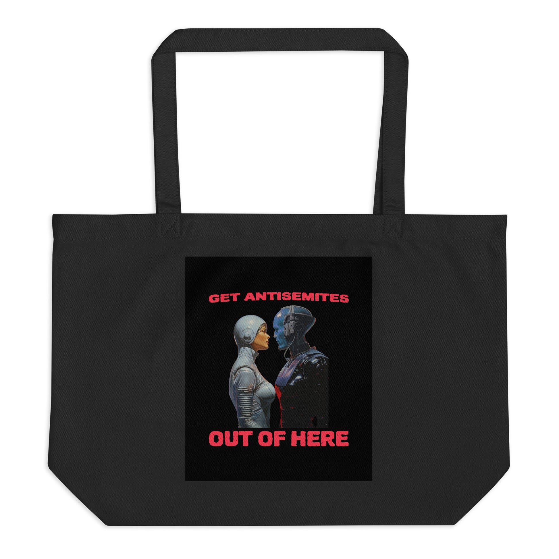 Get Alien Out | Antisemitism | Large Organic Tote Bag Jouparty
