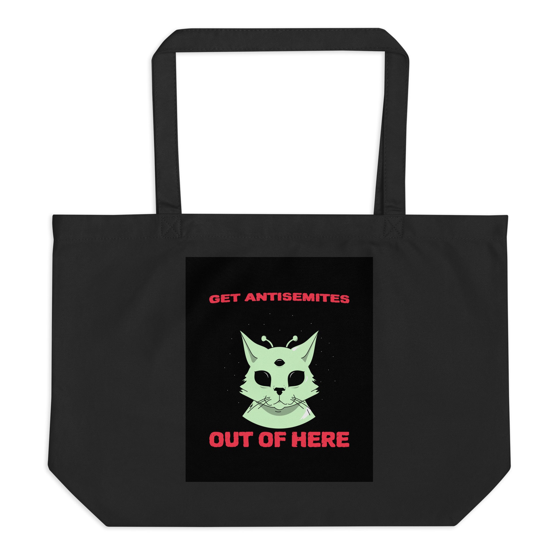 Get Alien Out | Antisemitism | Large Organic Tote Bag Jouparty