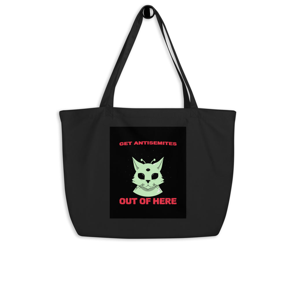 Get Alien Out | Antisemitism | Large Organic Tote Bag Jouparty