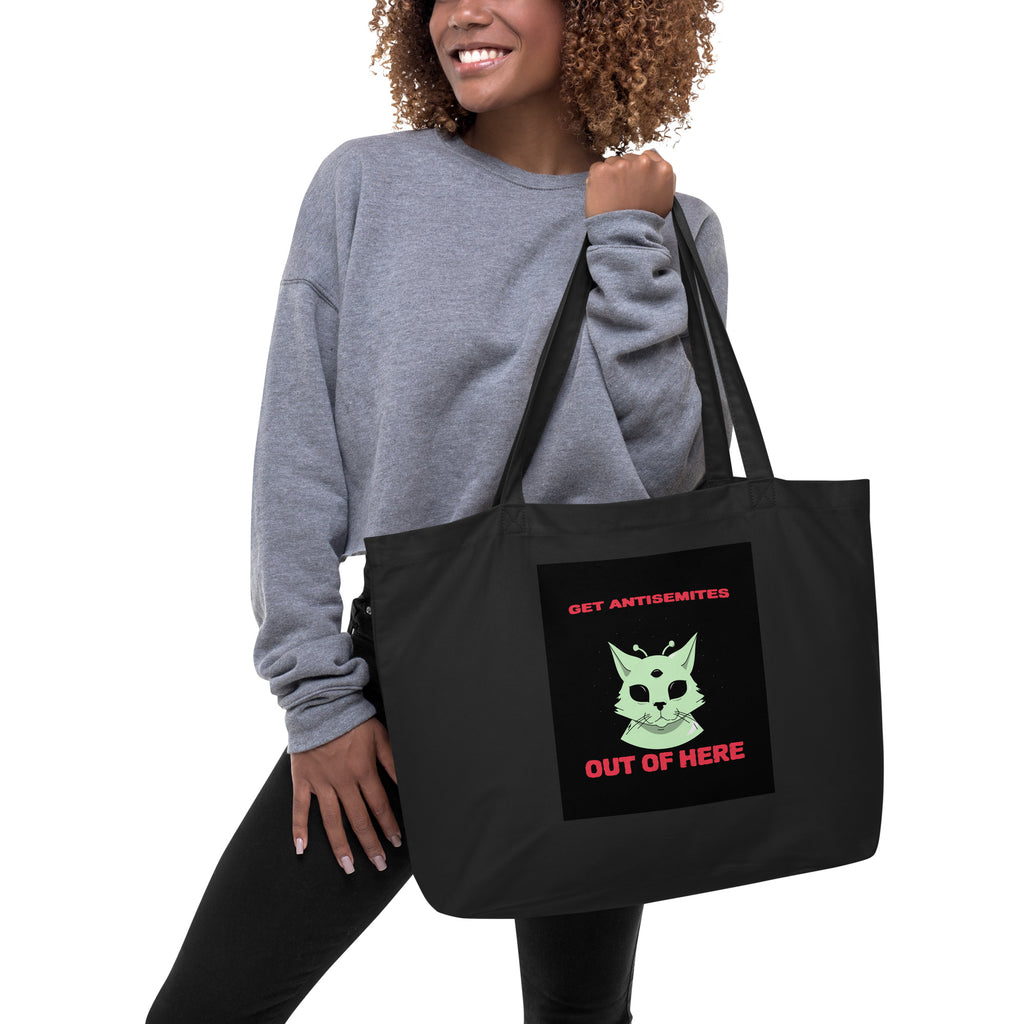 Get Alien Out | Antisemitism | Large Organic Tote Bag Jouparty