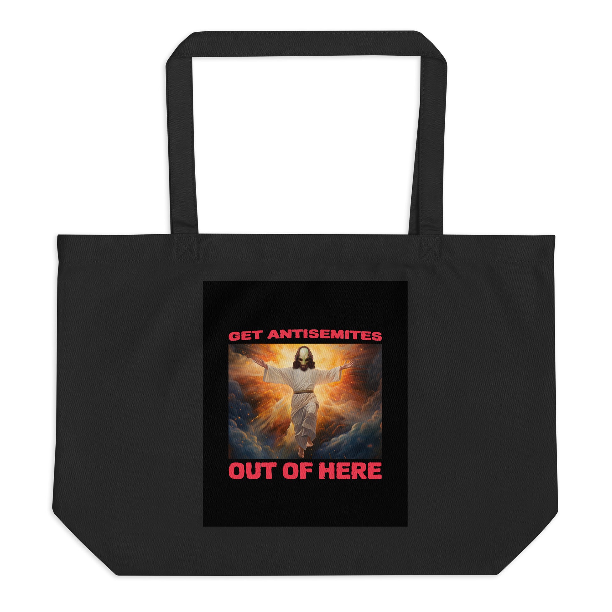 Get Alien Out | Antisemitism | Large Organic Tote Bag Jouparty