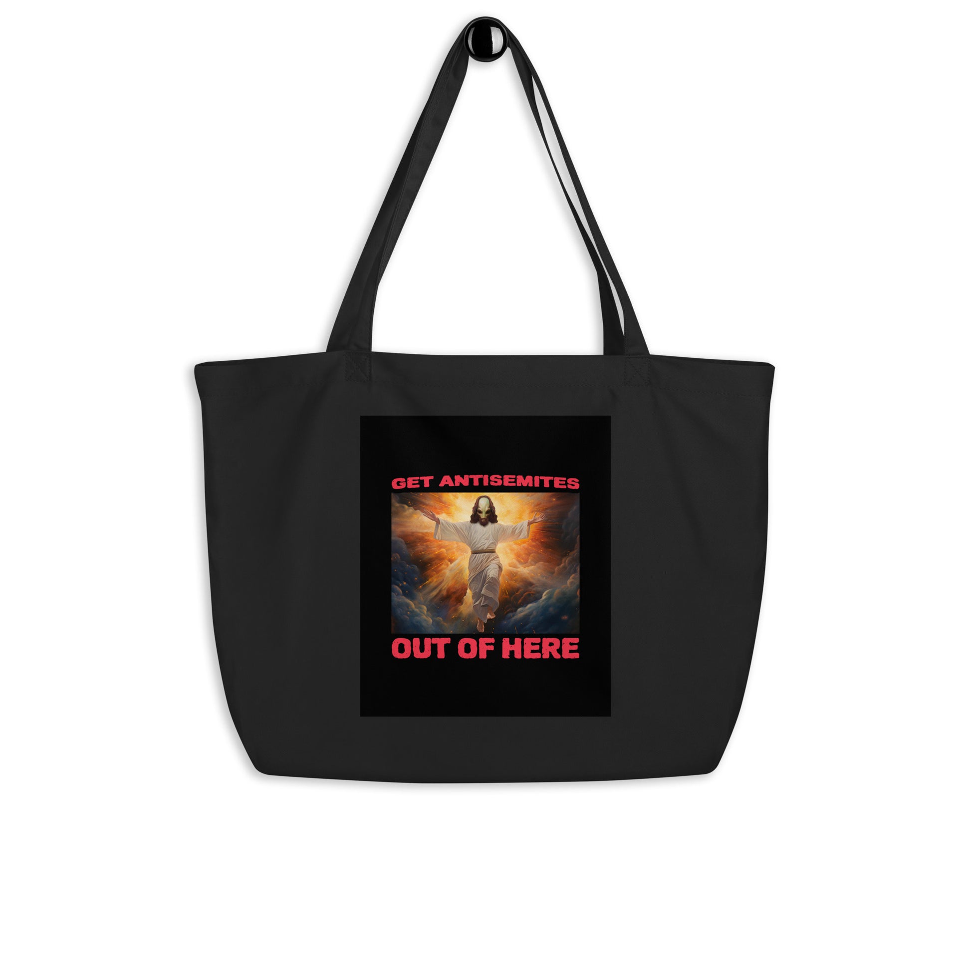 Get Alien Out | Antisemitism | Large Organic Tote Bag Jouparty