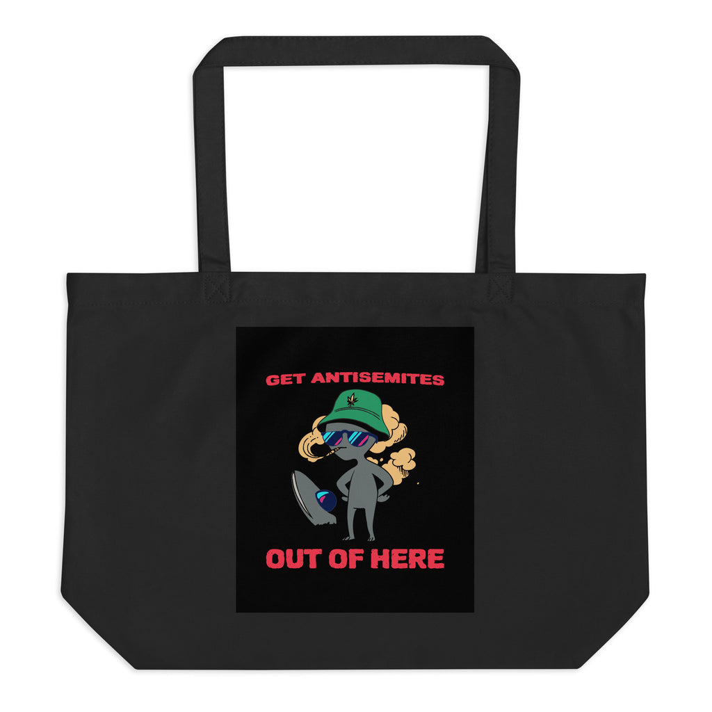 Get Alien Out | Antisemitism | Large Organic Tote Bag Jouparty