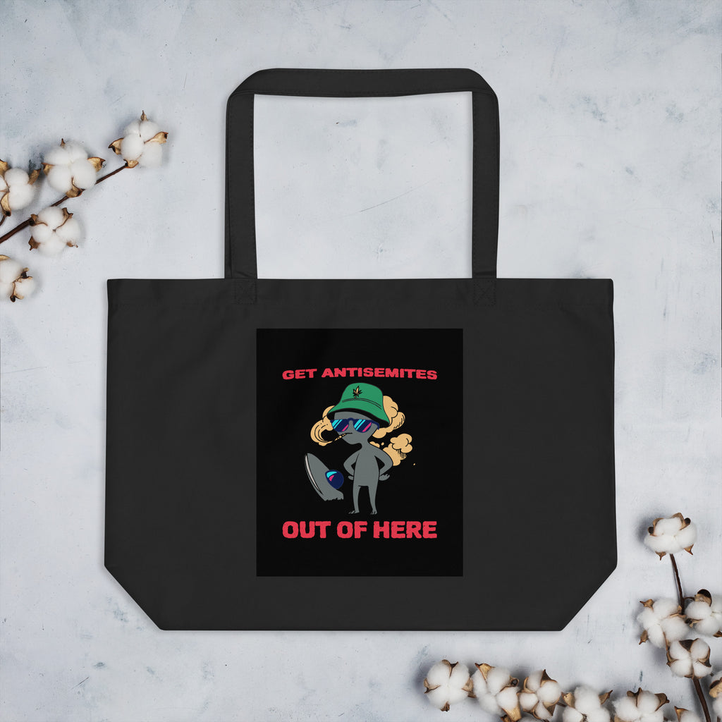 Get Alien Out | Antisemitism | Large Organic Tote Bag Jouparty