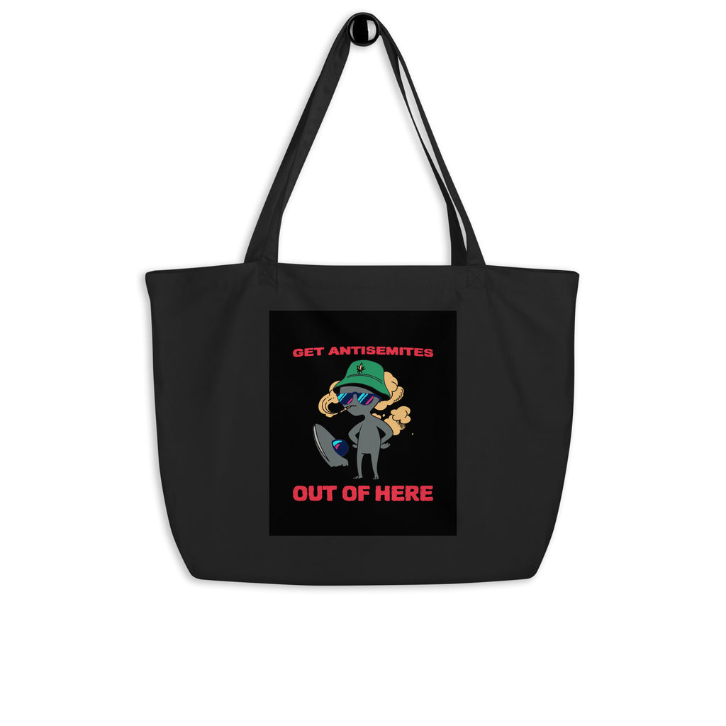 Get Alien Out | Antisemitism | Large Organic Tote Bag Jouparty
