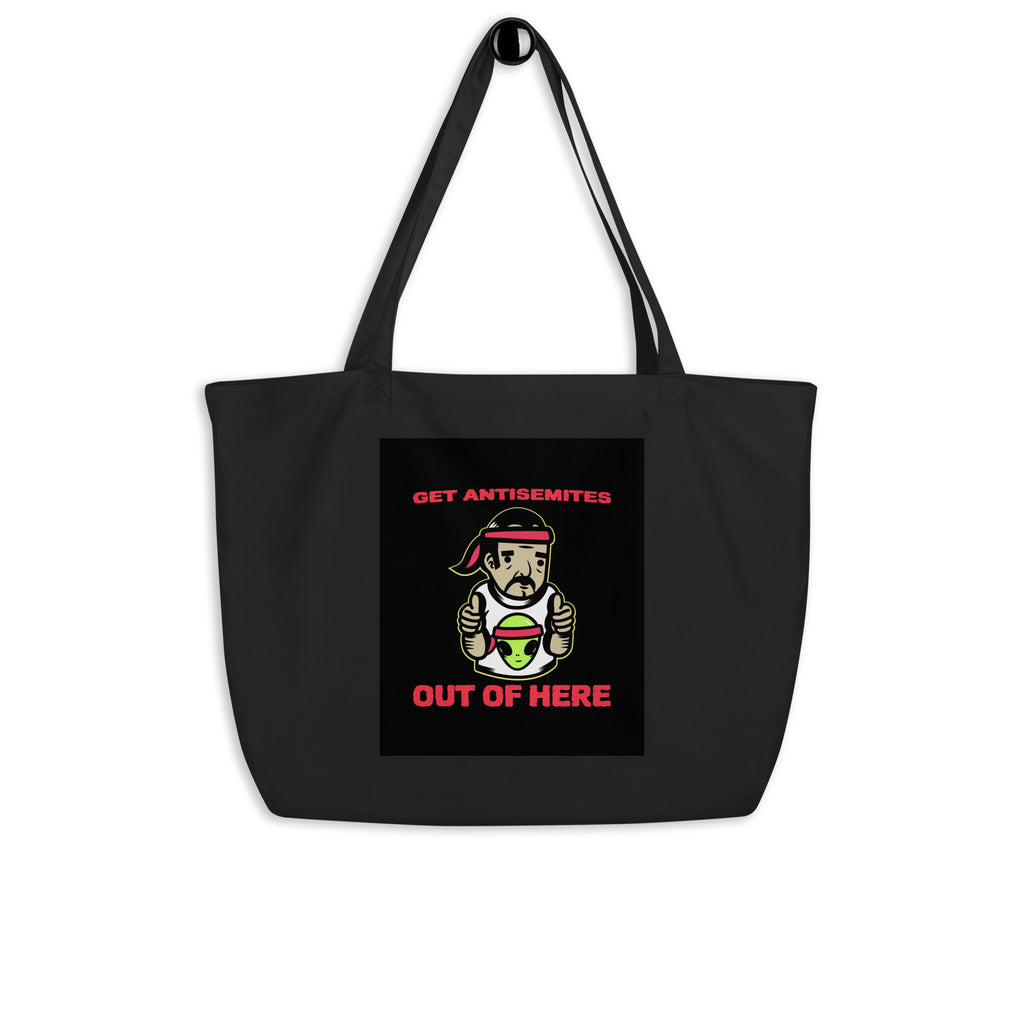 Get Alien Out | Antisemitism | Large Organic Tote Bag Jouparty