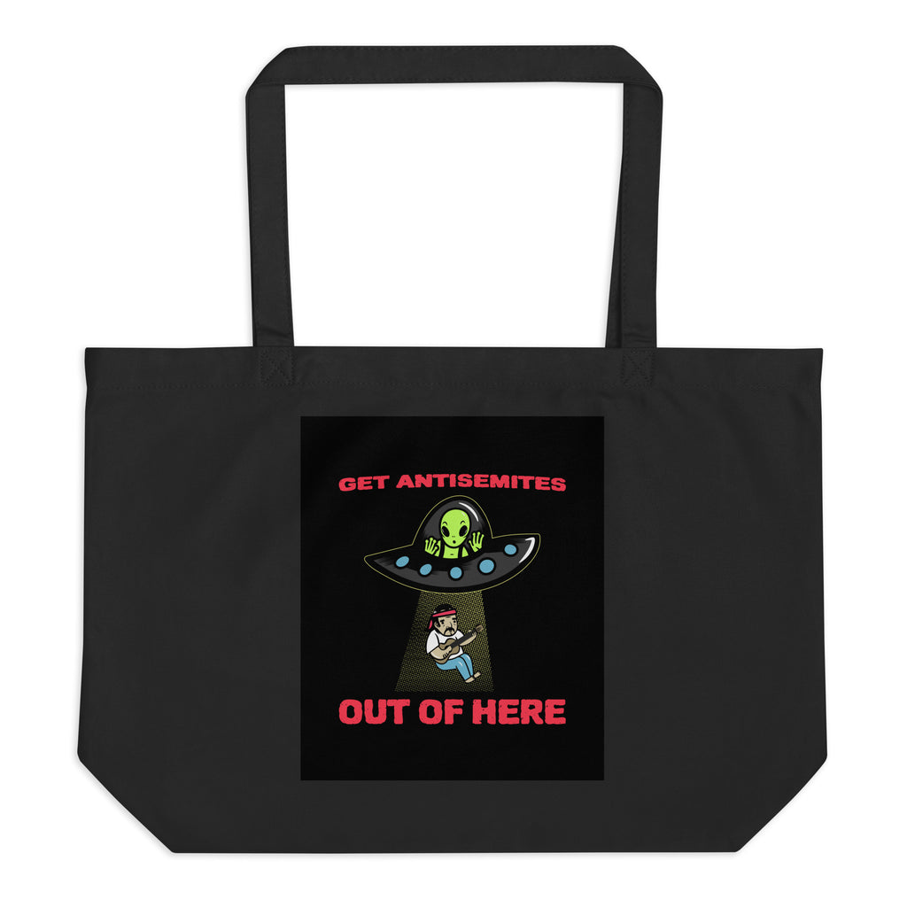 Get Alien Out | Antisemitism | Large Organic Tote Bag Jouparty