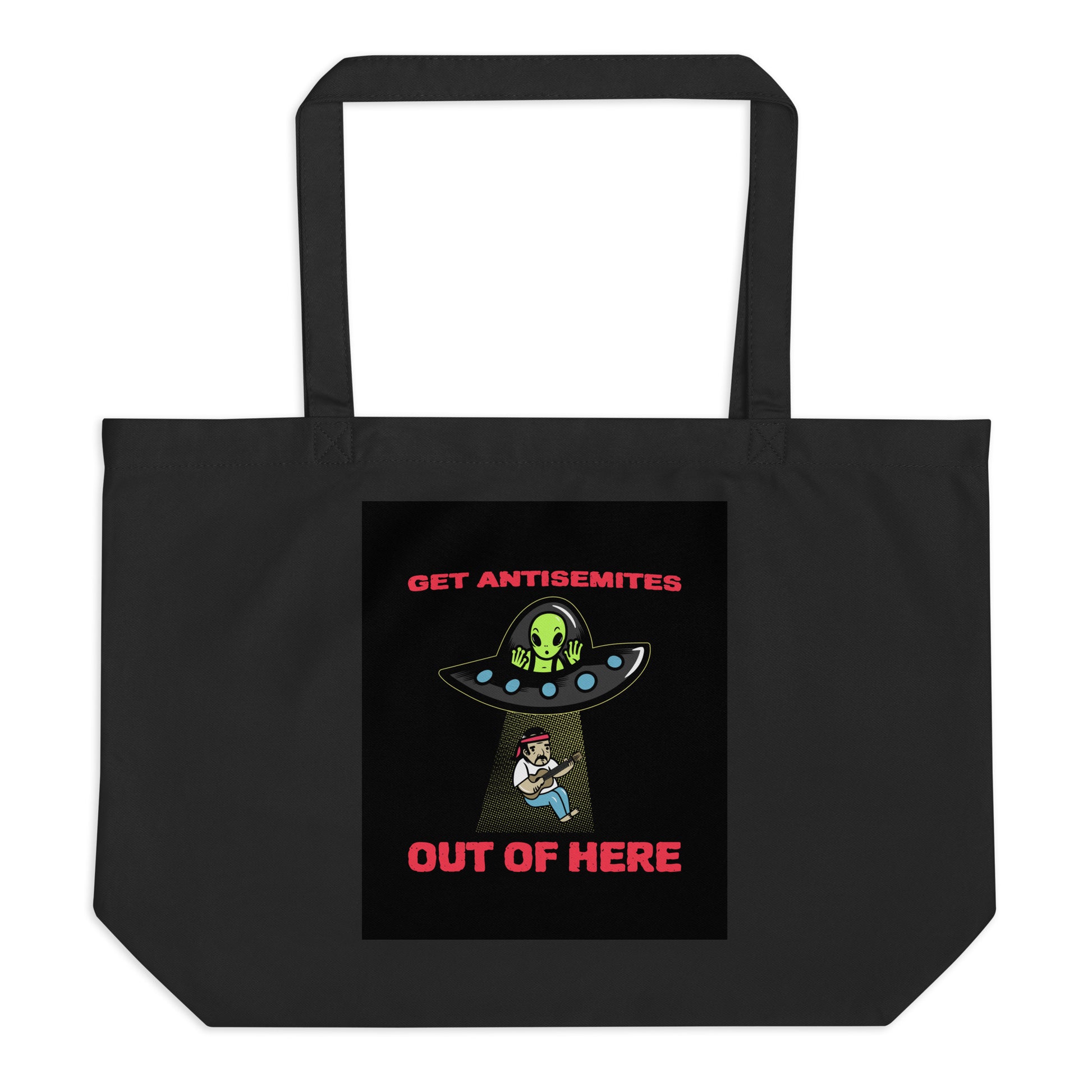 Get Alien Out | Antisemitism | Large Organic Tote Bag Jouparty