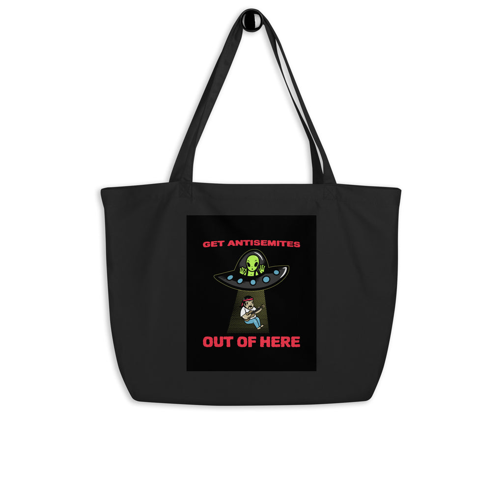 Get Alien Out | Antisemitism | Large Organic Tote Bag Jouparty