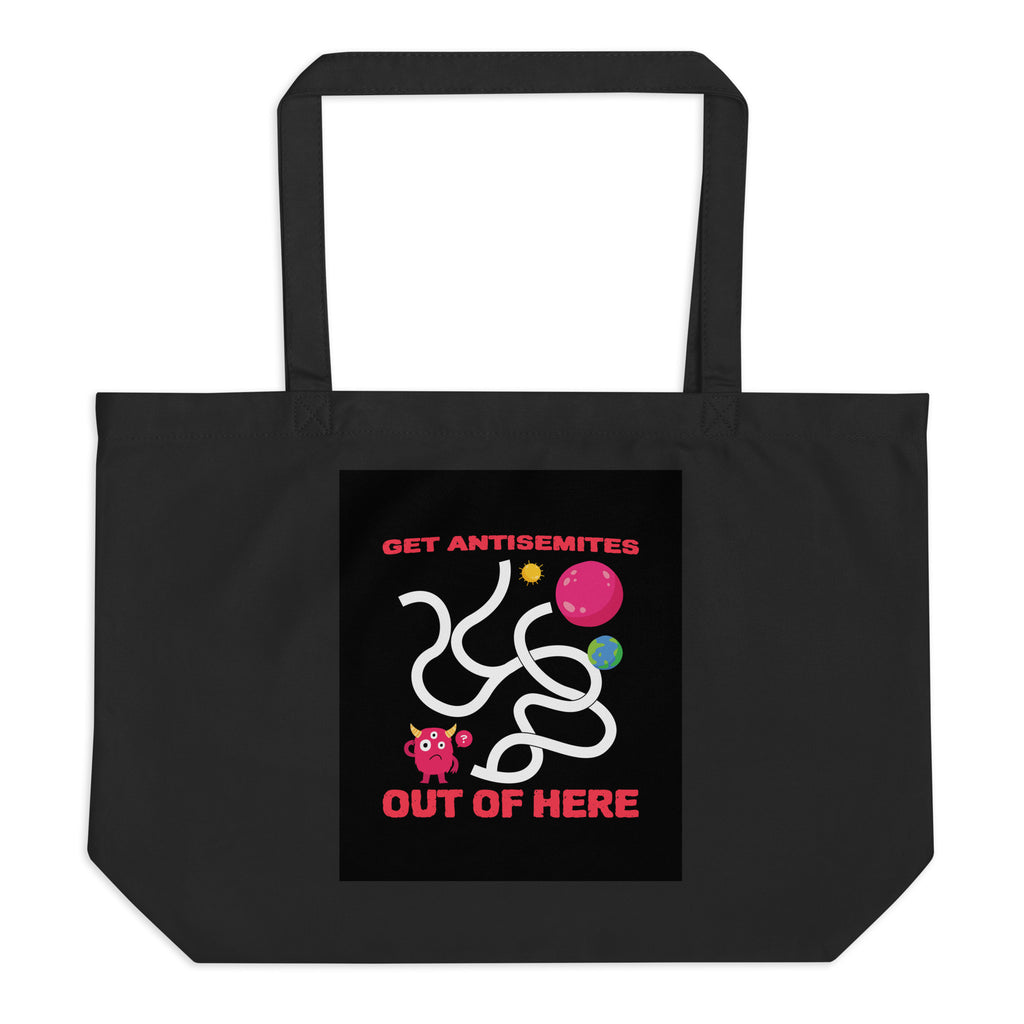 Get Alien Out | Antisemitism | Large Organic Tote Bag Jouparty
