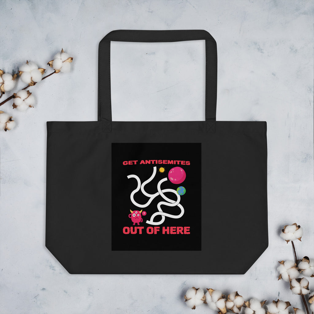 Get Alien Out | Antisemitism | Large Organic Tote Bag Jouparty