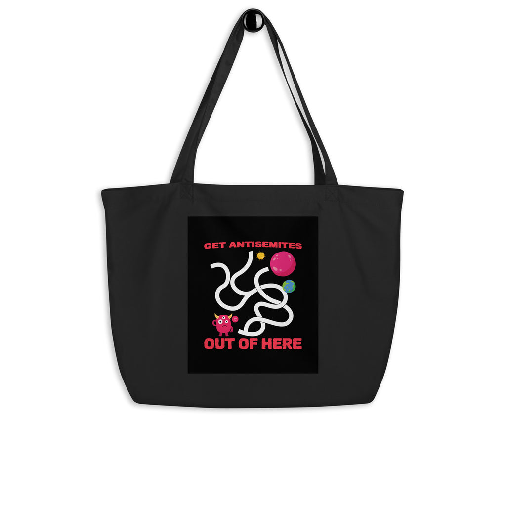 Get Alien Out | Antisemitism | Large Organic Tote Bag Jouparty