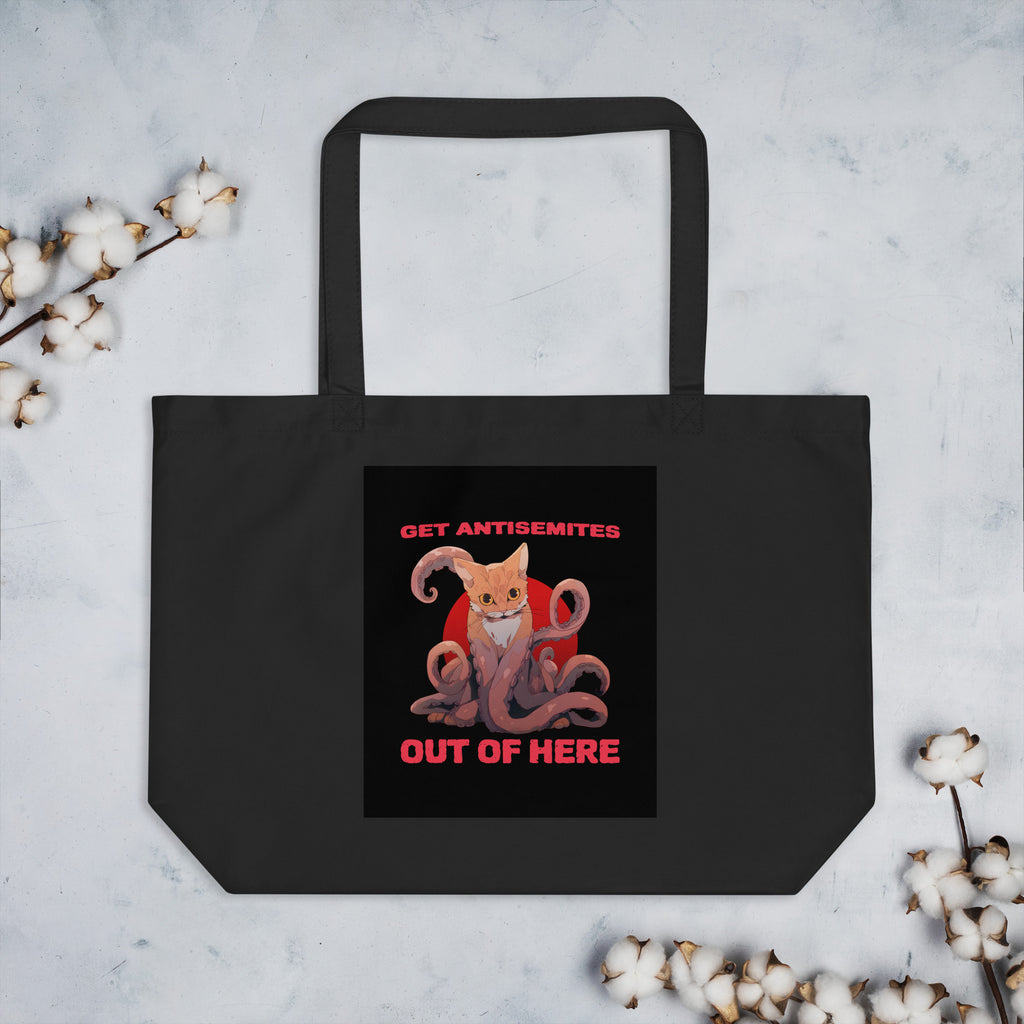 Get Alien Out | Antisemitism | Large Organic Tote Bag Jouparty