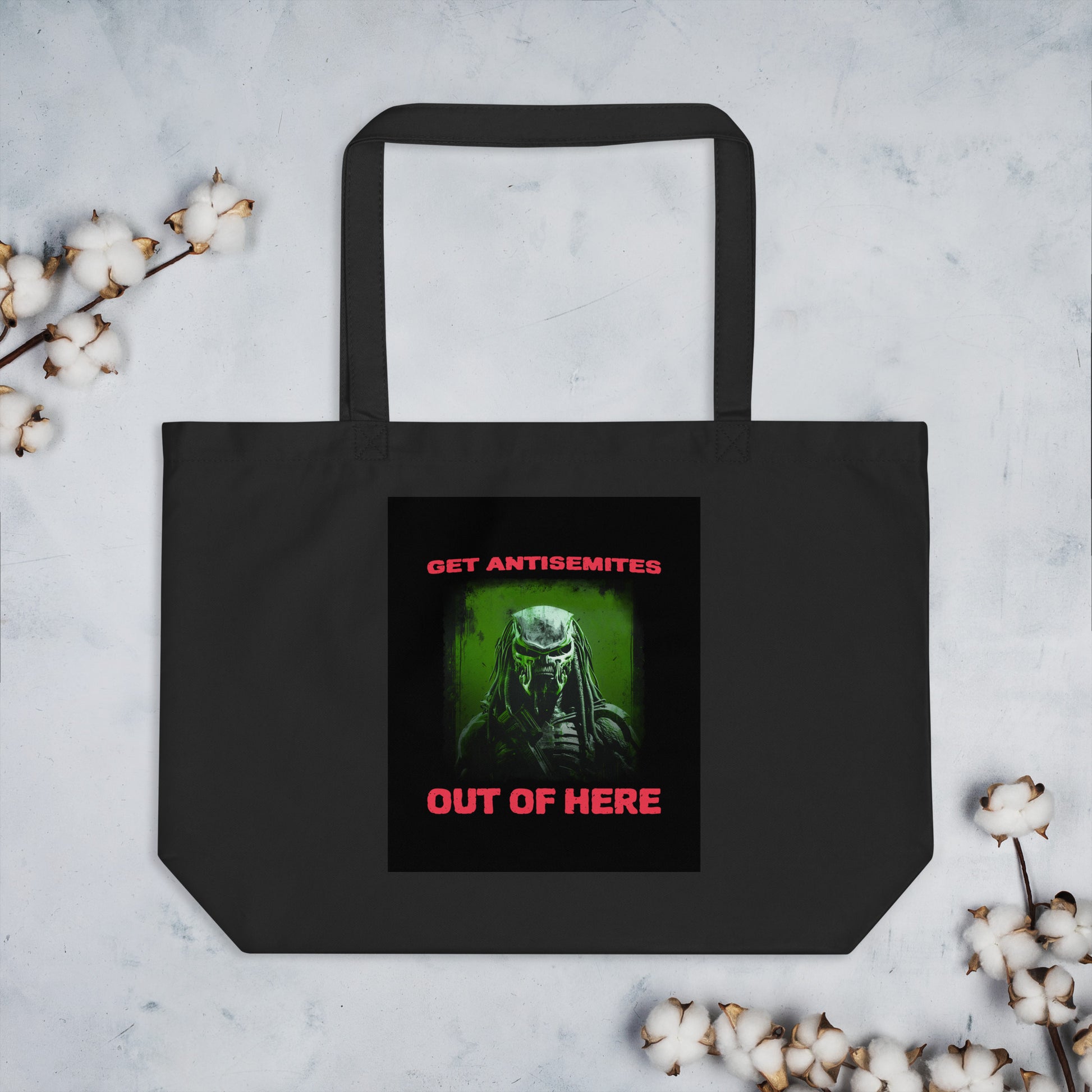 Get Alien Out | Antisemitism | Large Organic Tote Bag Jouparty