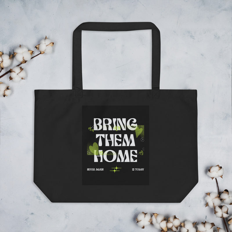 Bring Them Home | Neon Green Edition | Large Organic Tote Bag