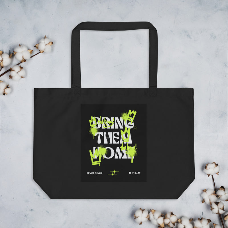 Bring Them Home | Neon Green Edition | Large Organic Tote Bag