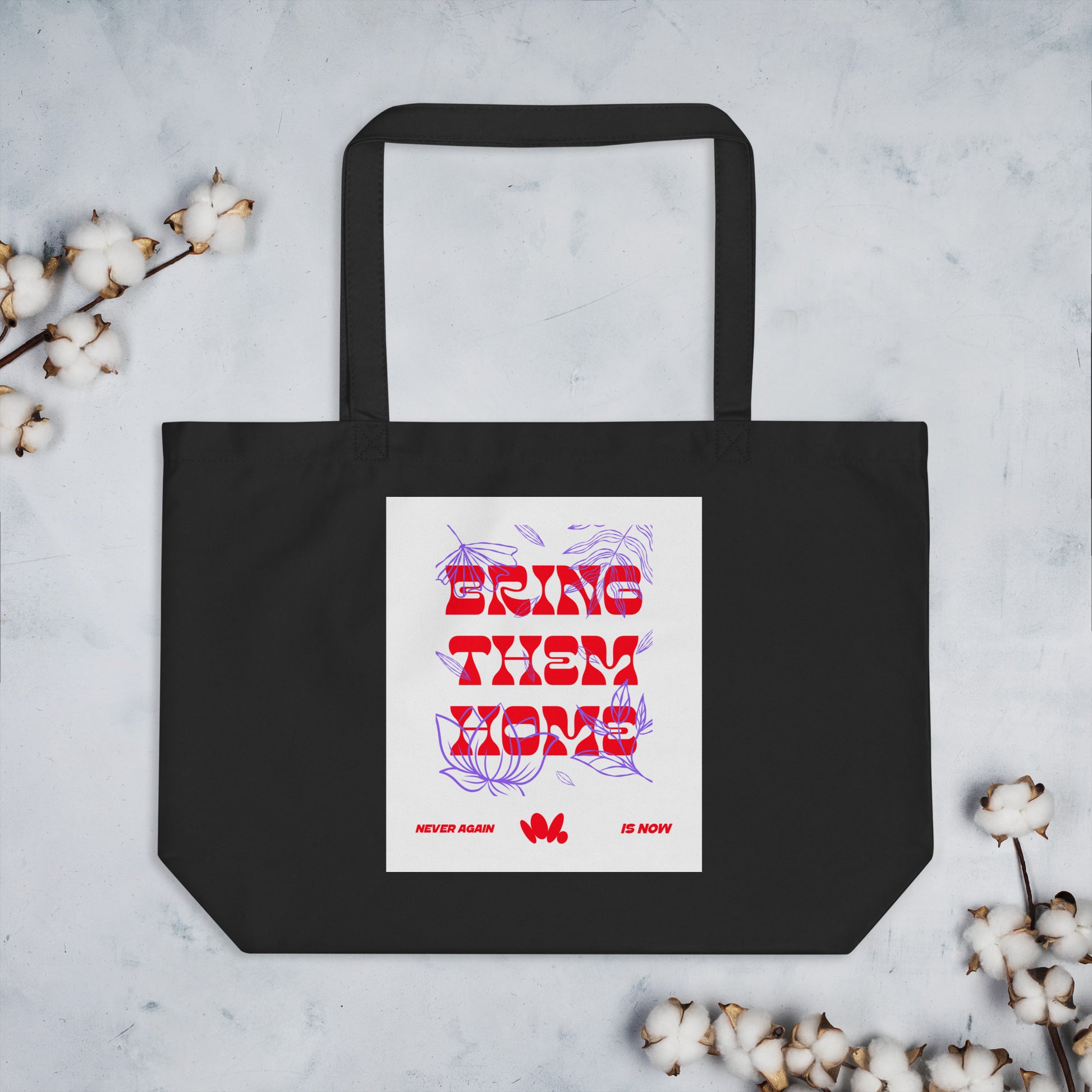 Bring Them Home | Red-Purple Edition | Large Organic Tote Bag