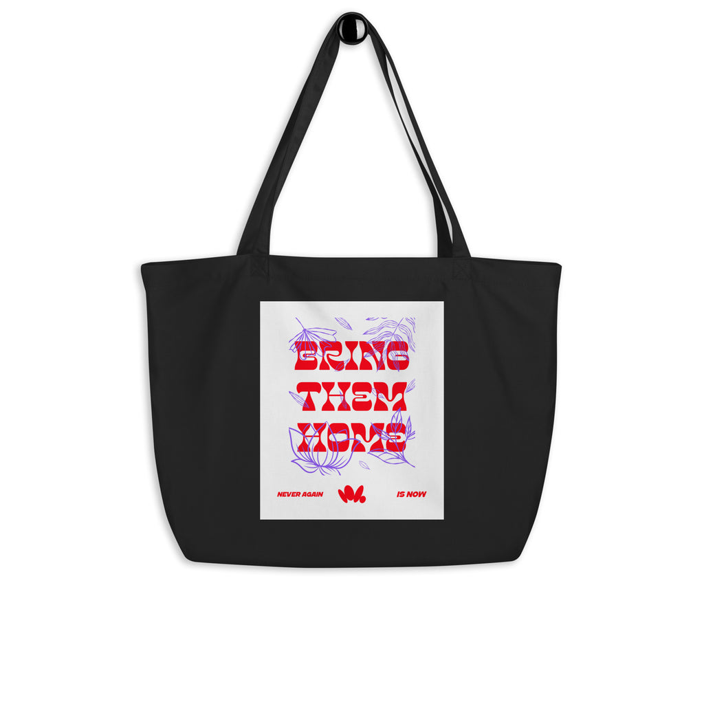 Bring Them Home | Red-Purple Edition | Large Organic Tote Bag