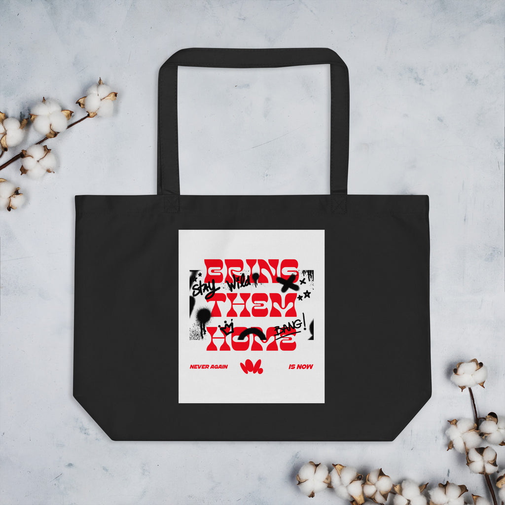 Bring Them Home | Red-Purple Edition | Large Organic Tote Bag