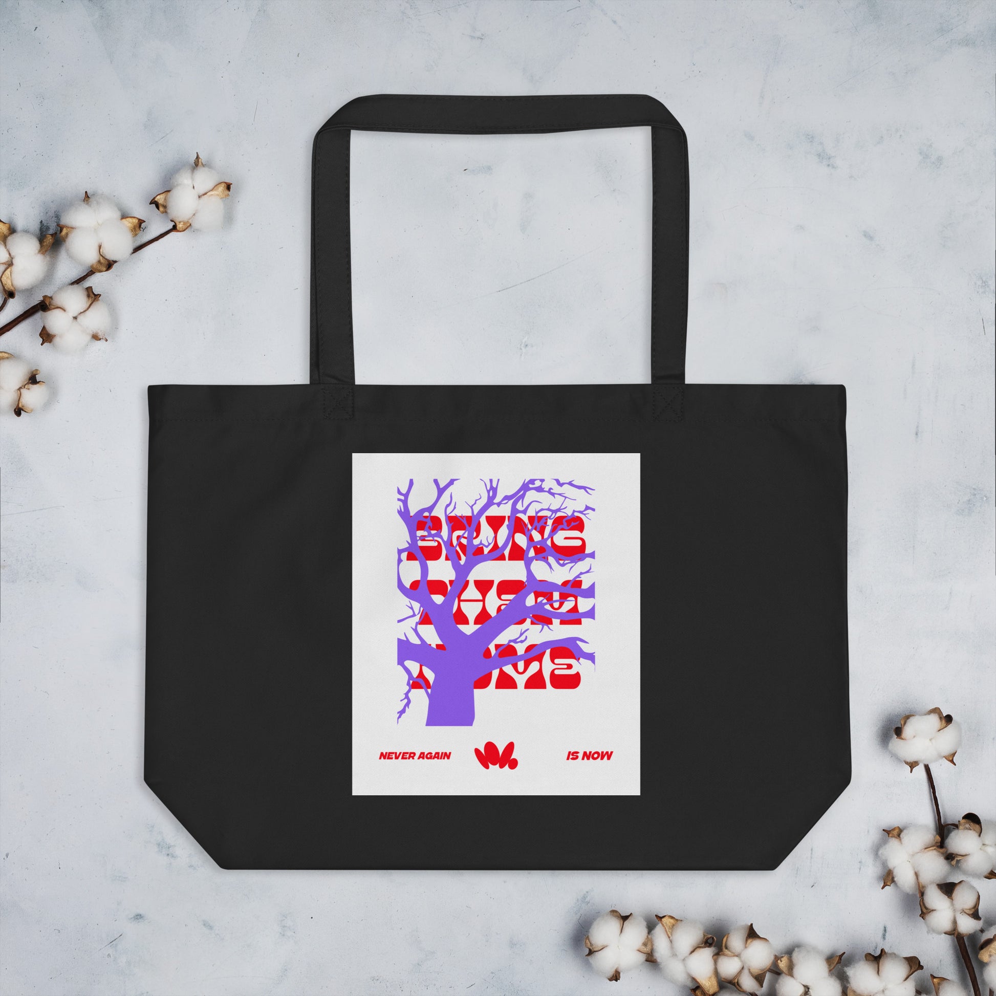 Bring Them Home | Red-Purple Edition | Large Organic Tote Bag