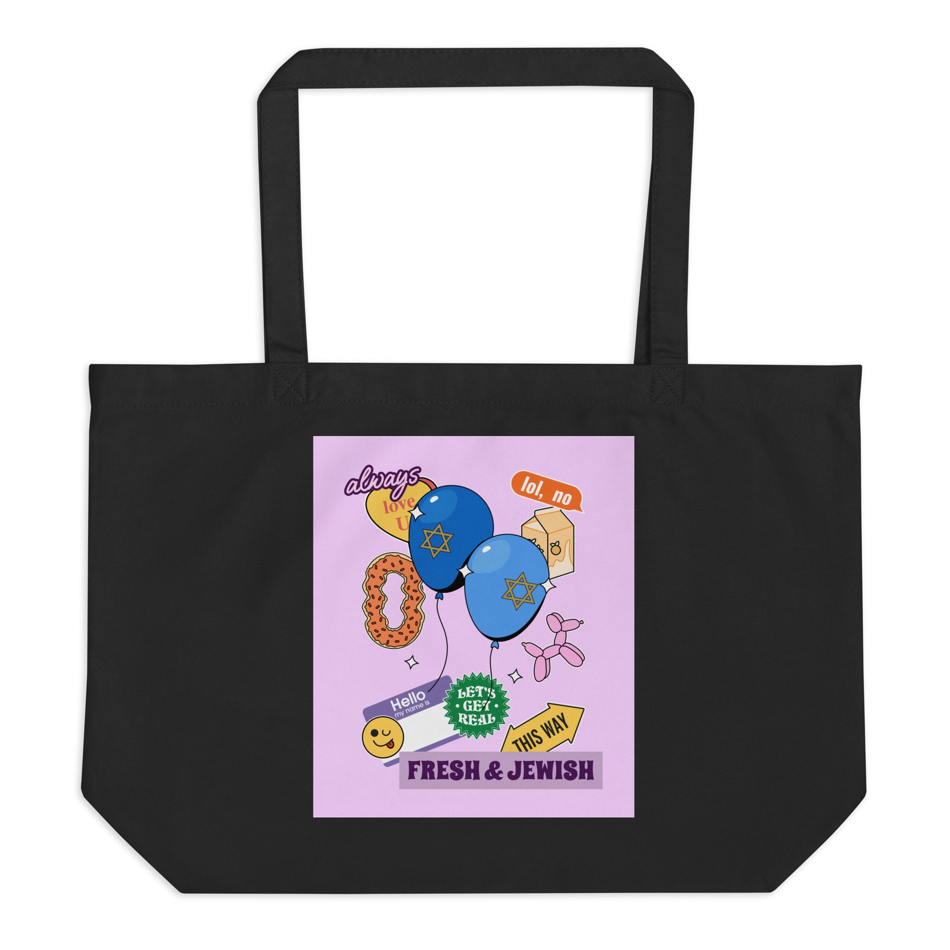 Shop Jewish | Pink | Large Organic Tote Bag Jouparty