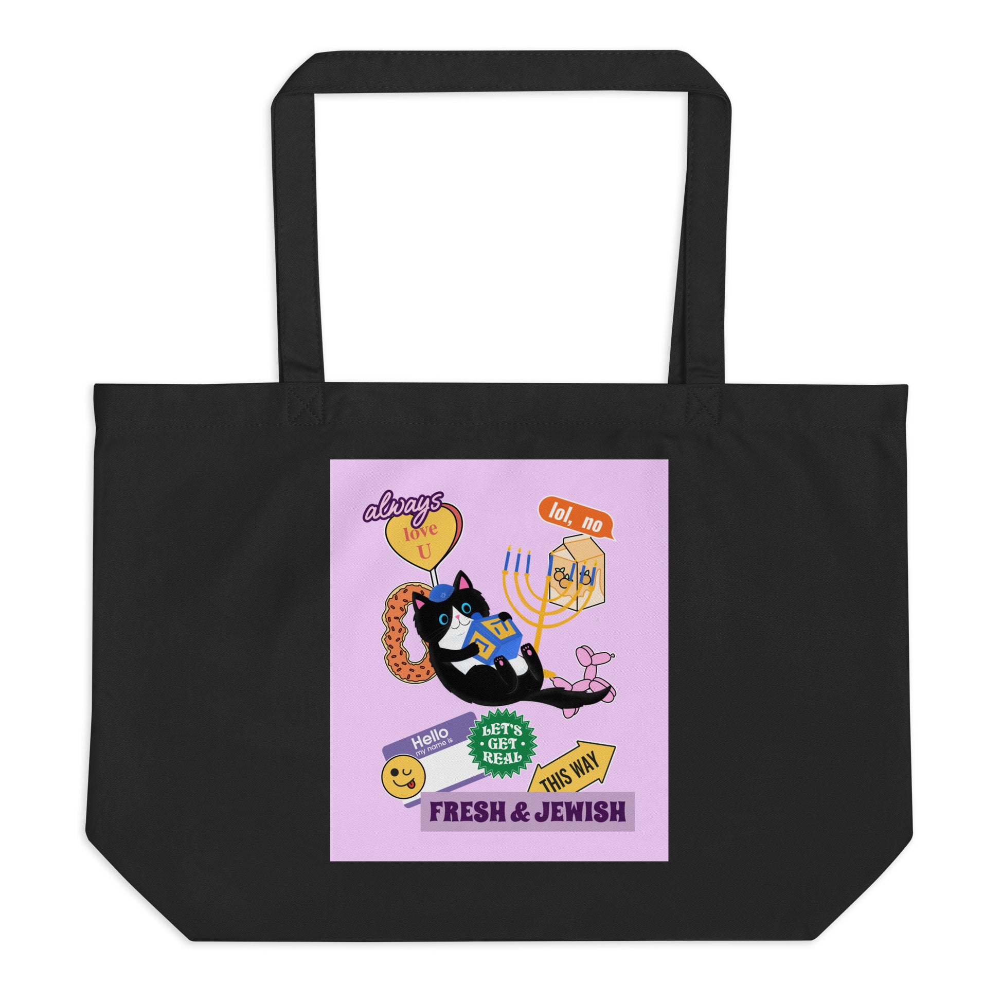 Shop Jewish | Pink | Large Organic Tote Bag Jouparty