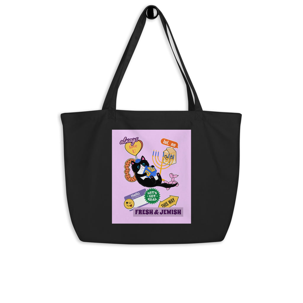 Shop Jewish | Pink | Large Organic Tote Bag Jouparty