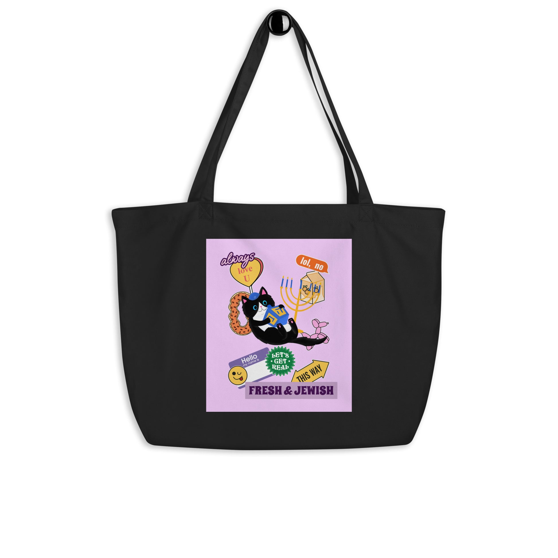 Shop Jewish | Pink | Large Organic Tote Bag Jouparty