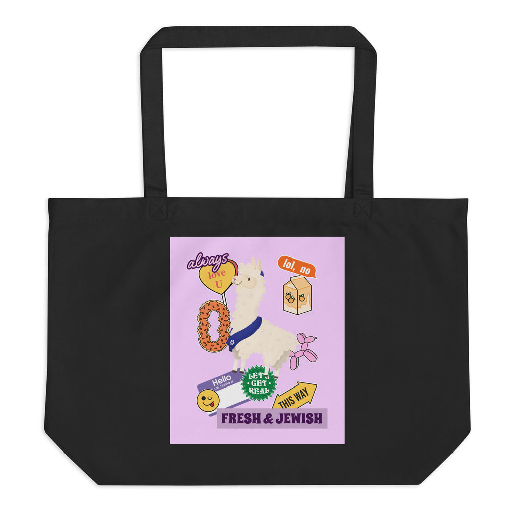 Shop Jewish | Pink | Large Organic Tote Bag Jouparty