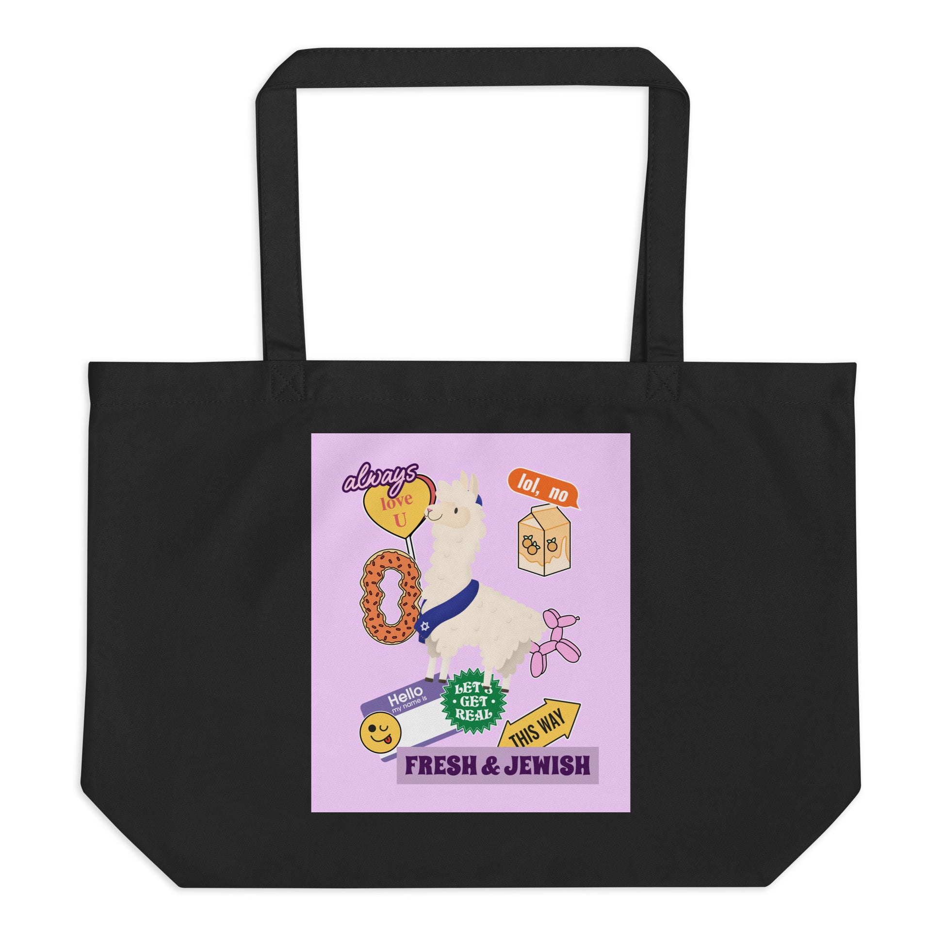 Shop Jewish | Pink | Large Organic Tote Bag Jouparty