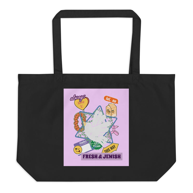 Shop Jewish | Pink | Large Organic Tote Bag